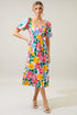 Kokomo Floral Farah Back Cut Out Midi Dress